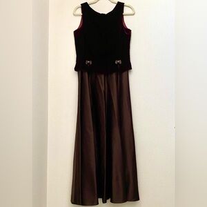 Scott McClintock Elegant Black and Brown Maxi Dress
